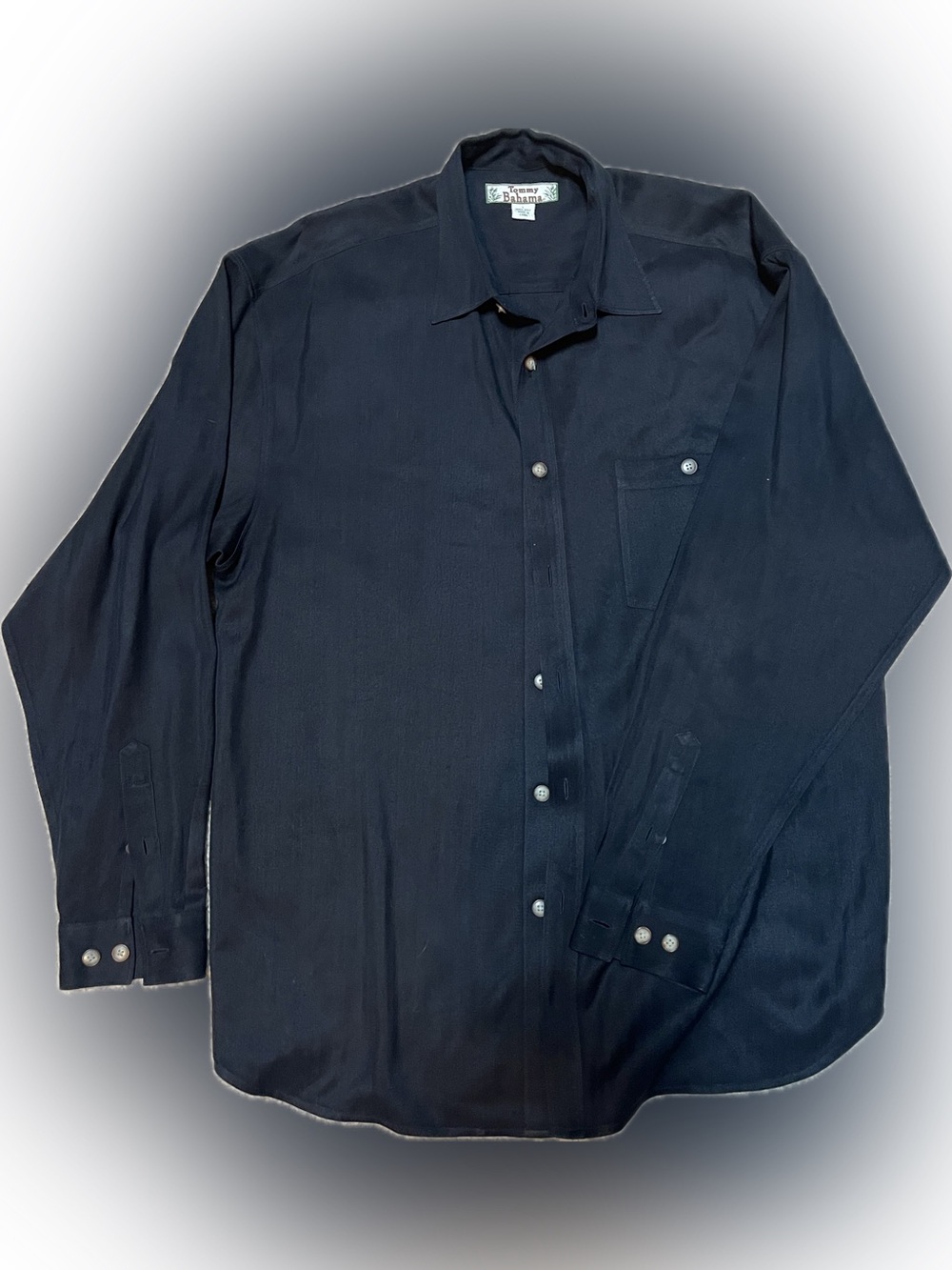 Tommy Bahama Black Long-Sleeve Button-Down Silk Shirt Men’s Size L